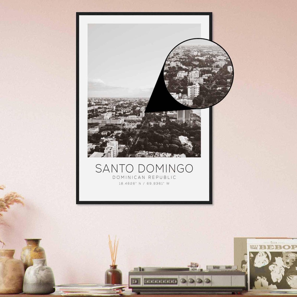 Santo Domingo Dominican Republic Travel Photo Poster Bw Santo Domingo Travel Print Minimalist Travel Poster Print - Image 4