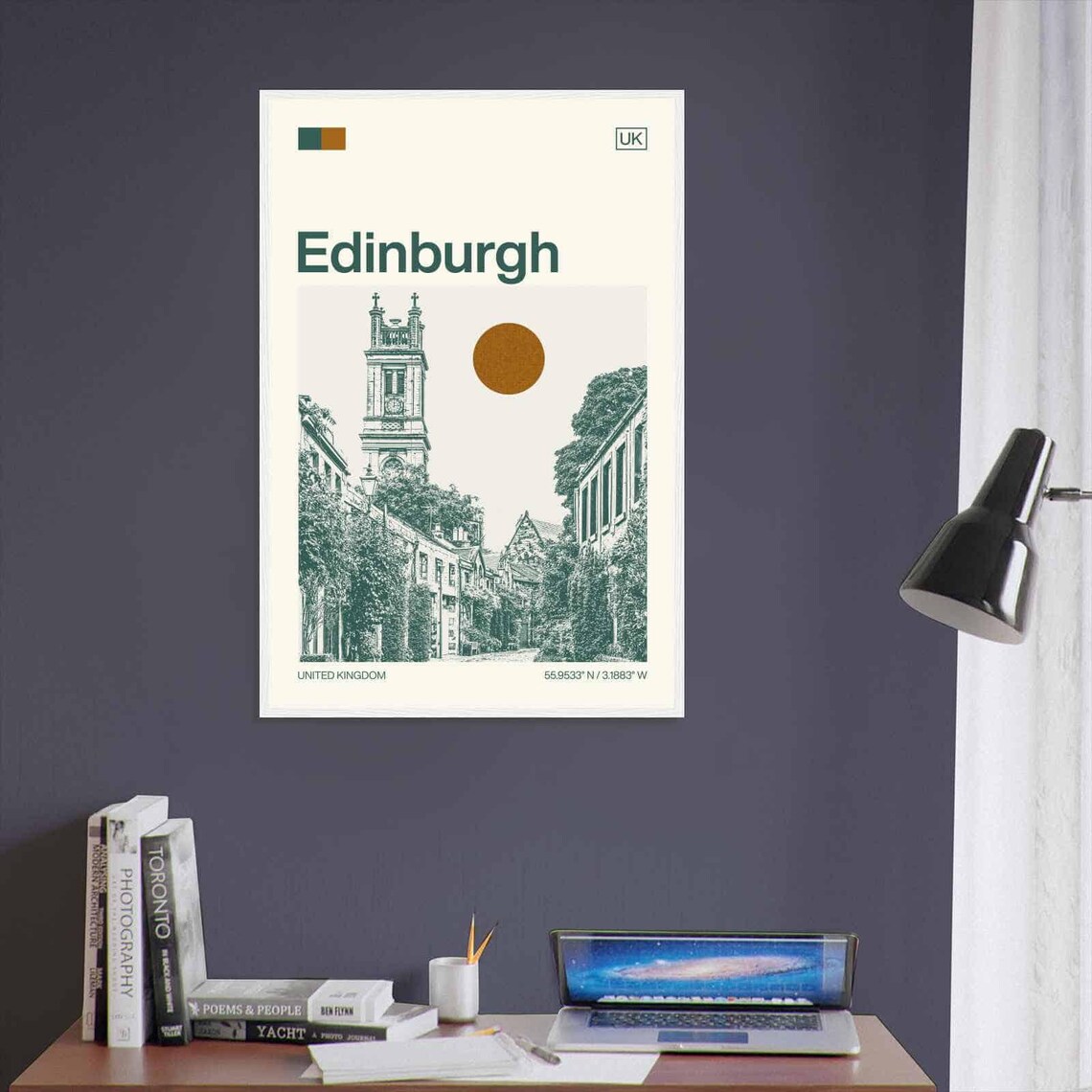 Edinburgh Old Town Church Clock Tower Street Scene Travel Poster - Image 3