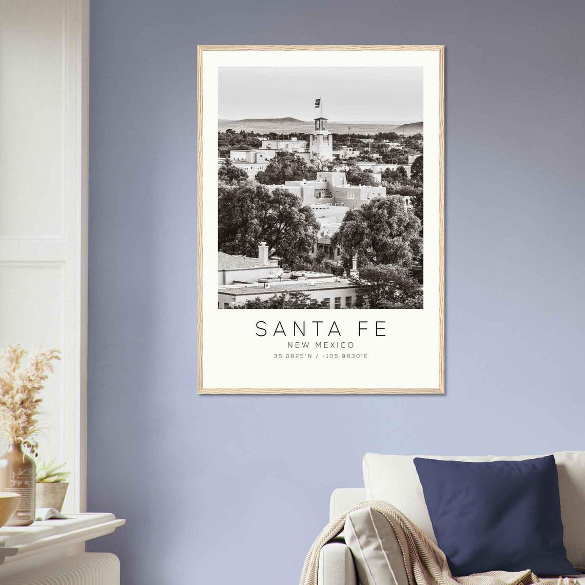 Santa Fe New Mexico Pueblo Style Skyline Minimalist Photo Poster - Image 2