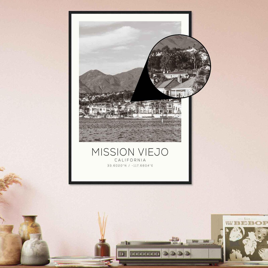 Mission Viejo California Lake Mountain View Minimalist Travel Poster - Image 4