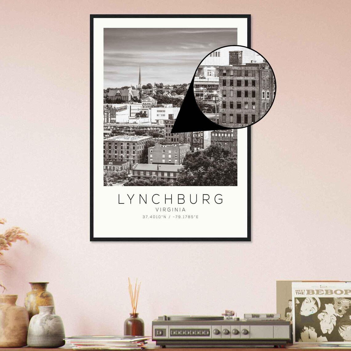 Lynchburg Virginia Photo Travel Poster Lynchburg Travel Print Minimalist Travel Print - Image 4