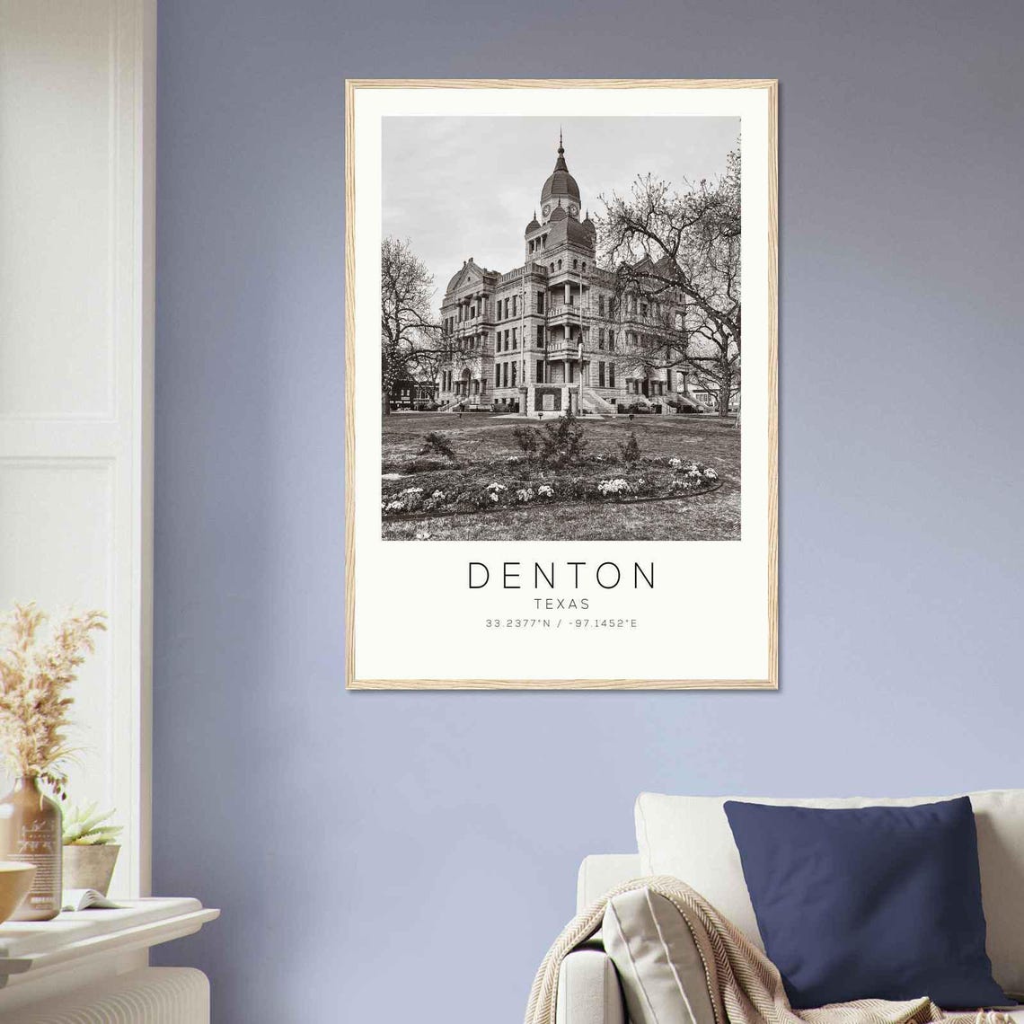 Denton Texas Historic Courthouse Clock Tower Square Photo Poster - Image 2