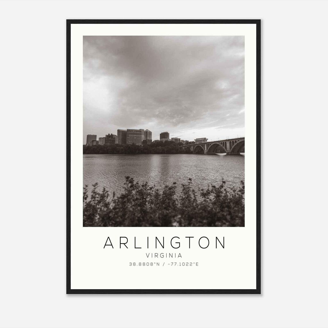 Arlington Virginia Minimalist Travel Poster, Travel Print