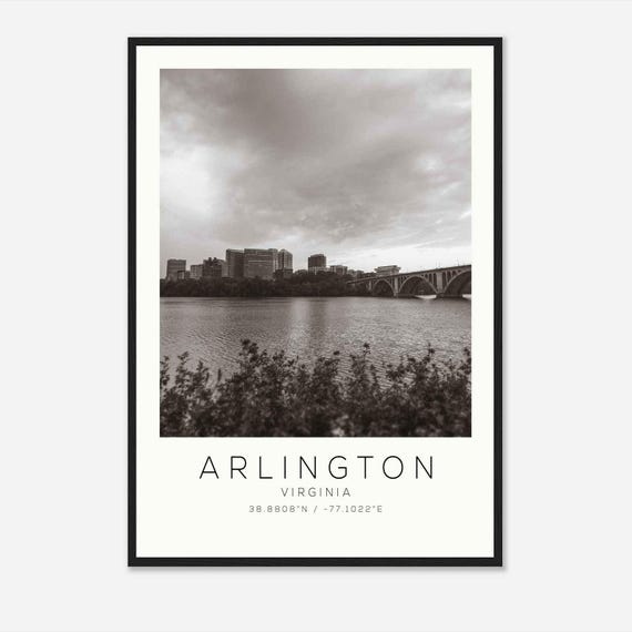 Arlington Virginia Minimalist Travel Poster, Travel Print
