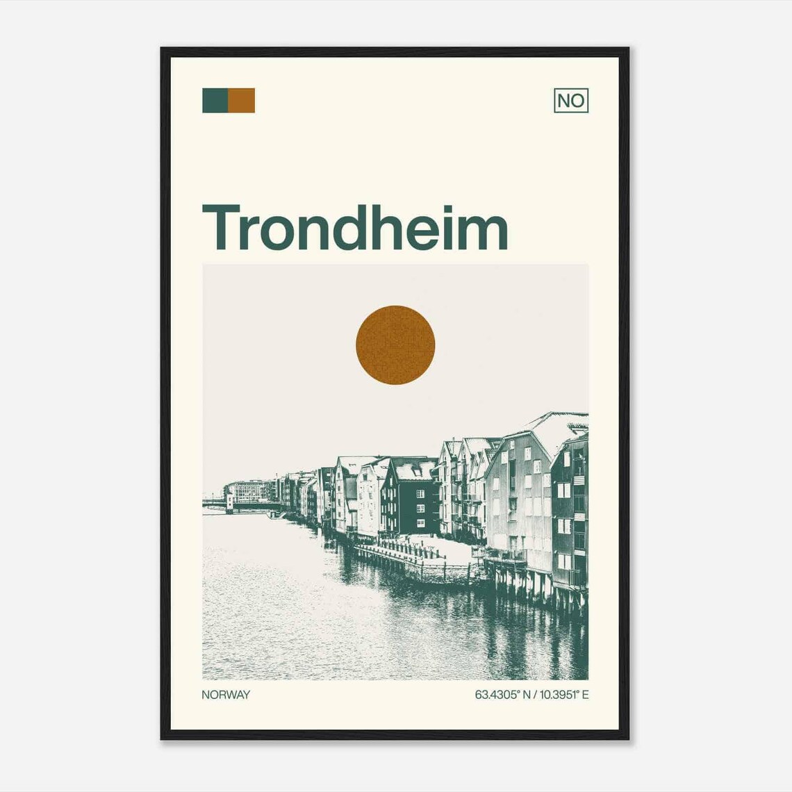 Trondheim Norway Minimalist Travel Poster