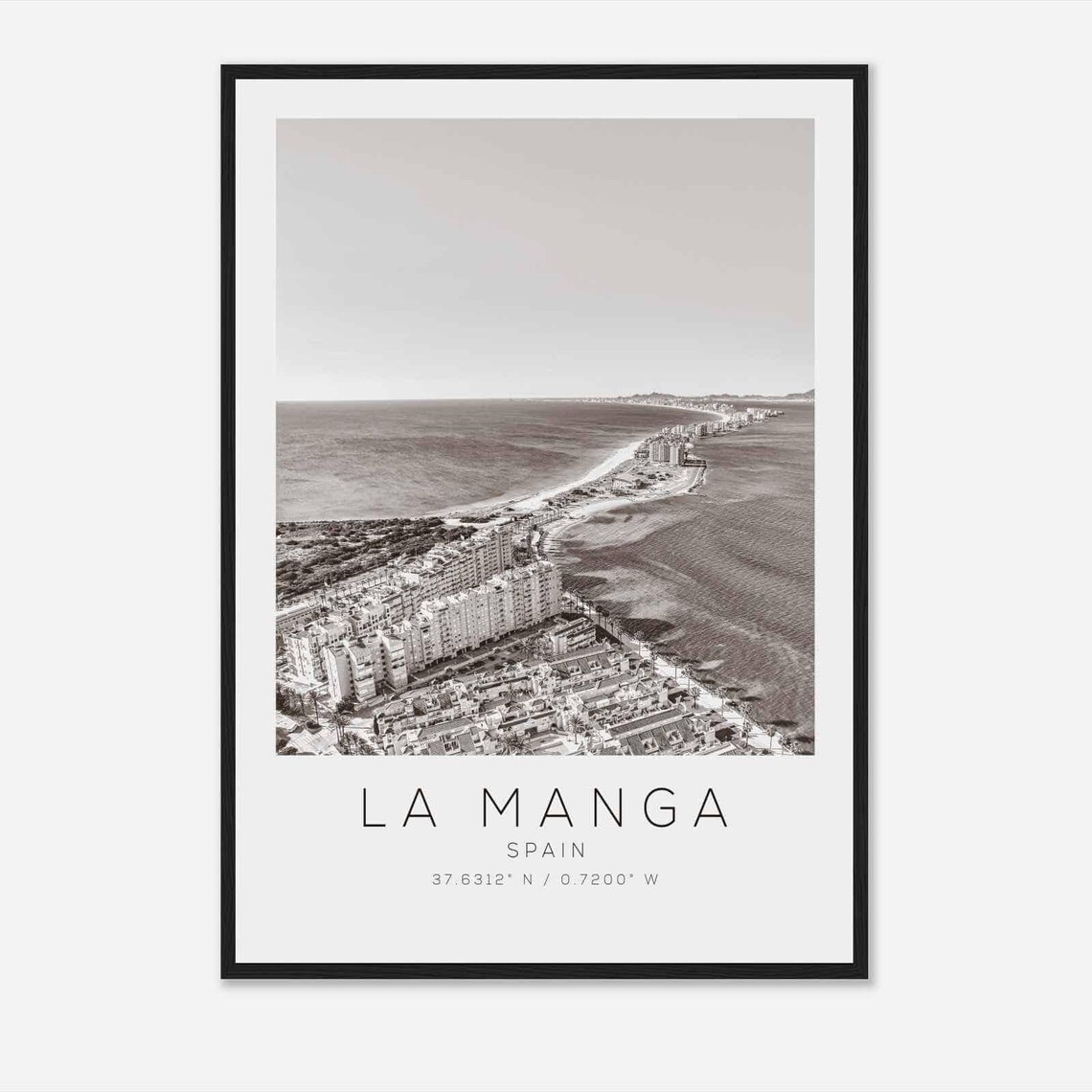 La Manga Spain Travel Photo Poster Bw La Manga Travel Print Minimalist Travel Poster Print