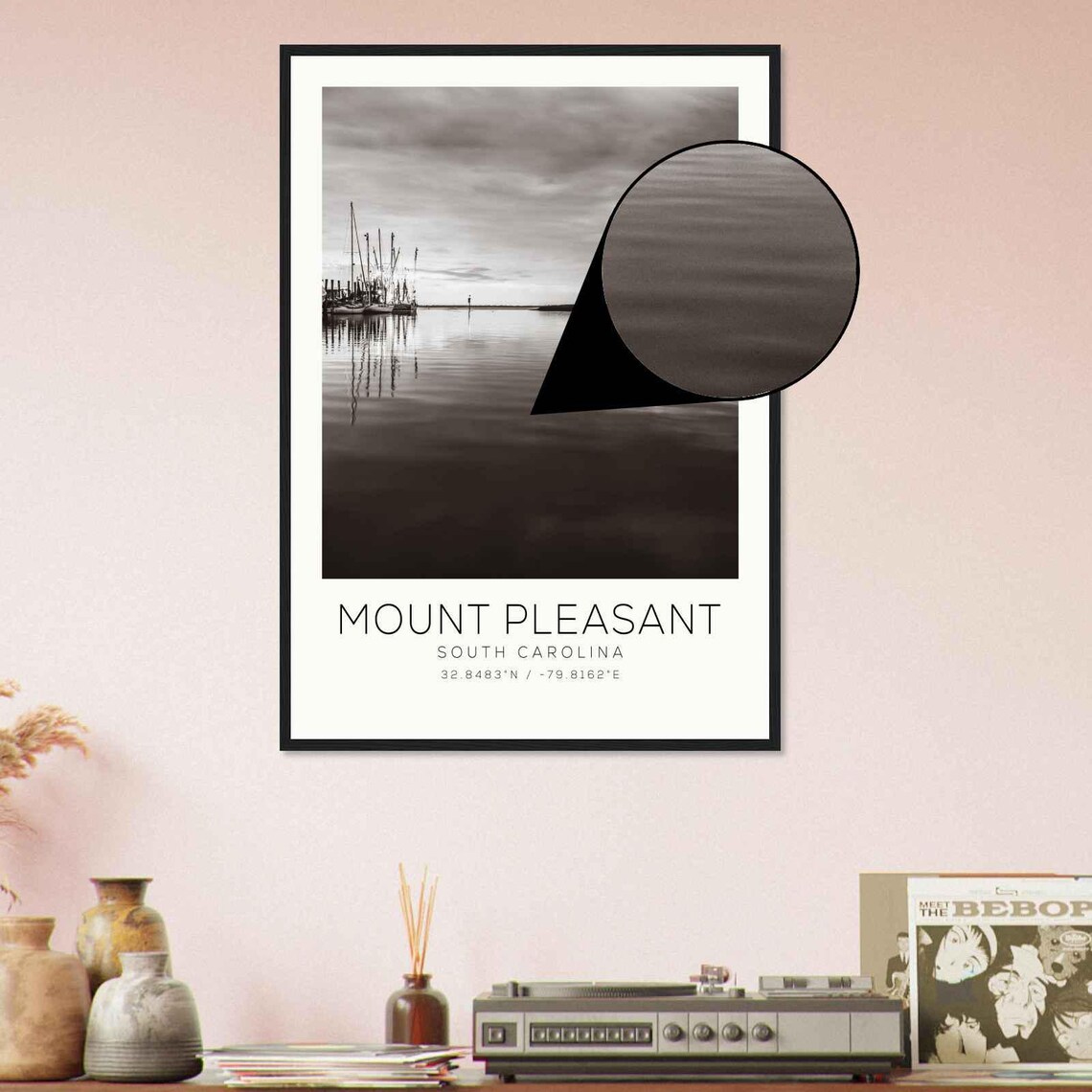Mount Pleasant South Carolina Sailboats Pier Minimalist Travel Poster - Image 4