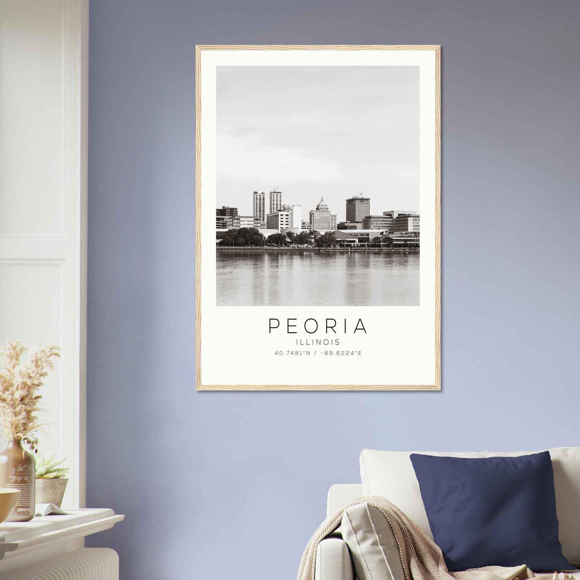 Peoria Illinois Minimalist Travel Poster, Art Print - Image 2
