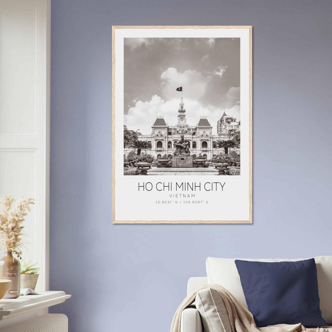 Ho Chi Minh City Vietnam Black and White Landmark Photo Poster - Image 2