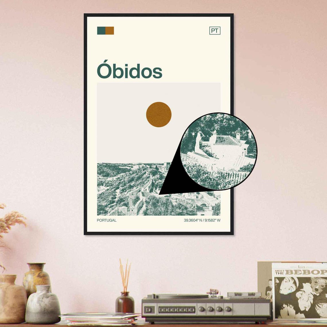 Obidos Portugal Medieval Walled Town Minimalist Travel Poster - Image 4