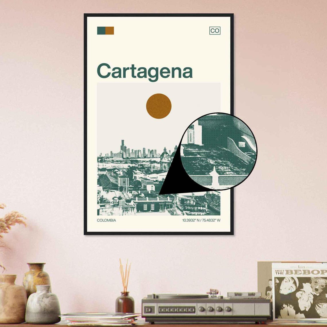 Cartagena Colombia Minimalist Monochrome Travel Photo Poster - Image 4