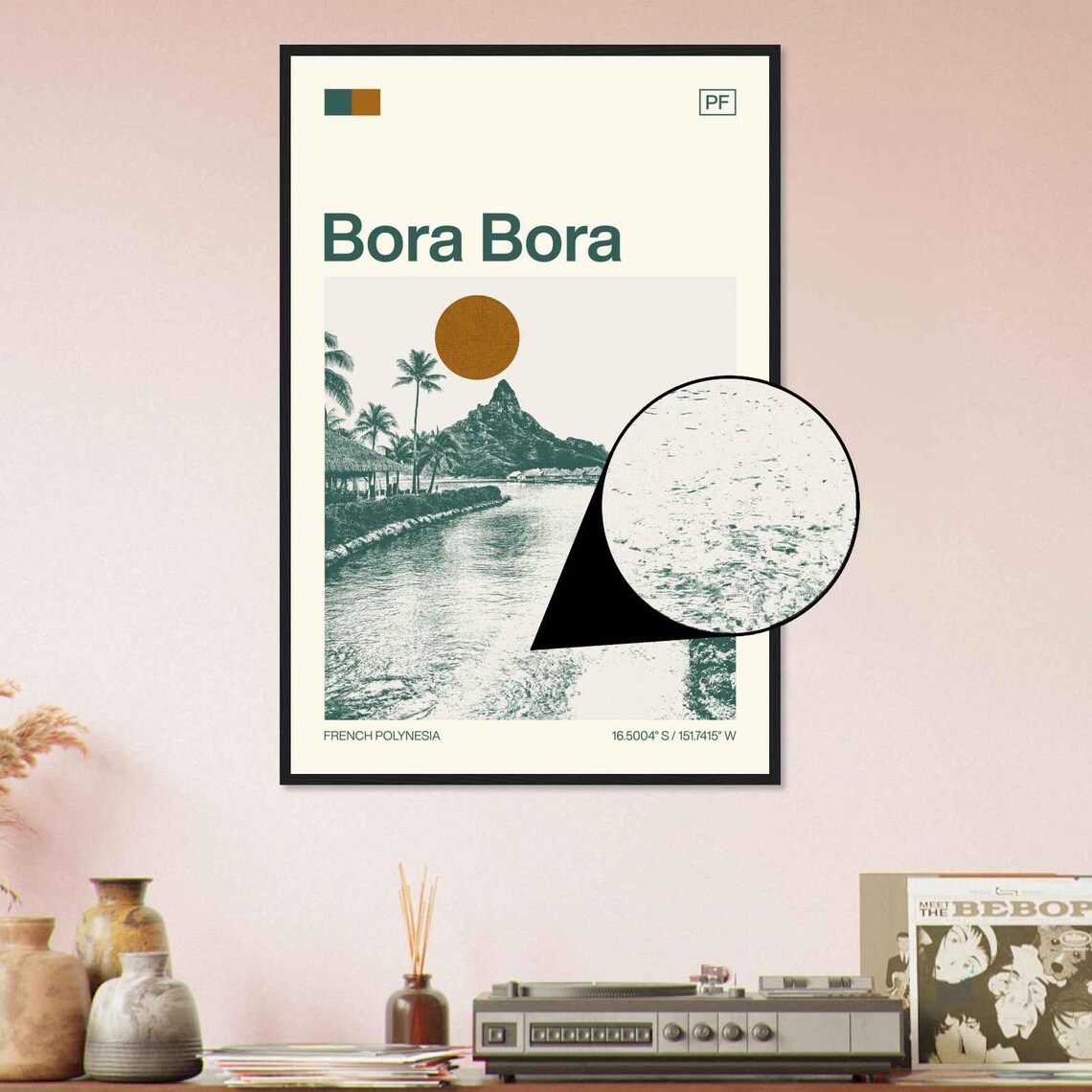 Bora Bora Island Lagoon Mount Otemanu Vintage Coastal Travel Poster - Image 4
