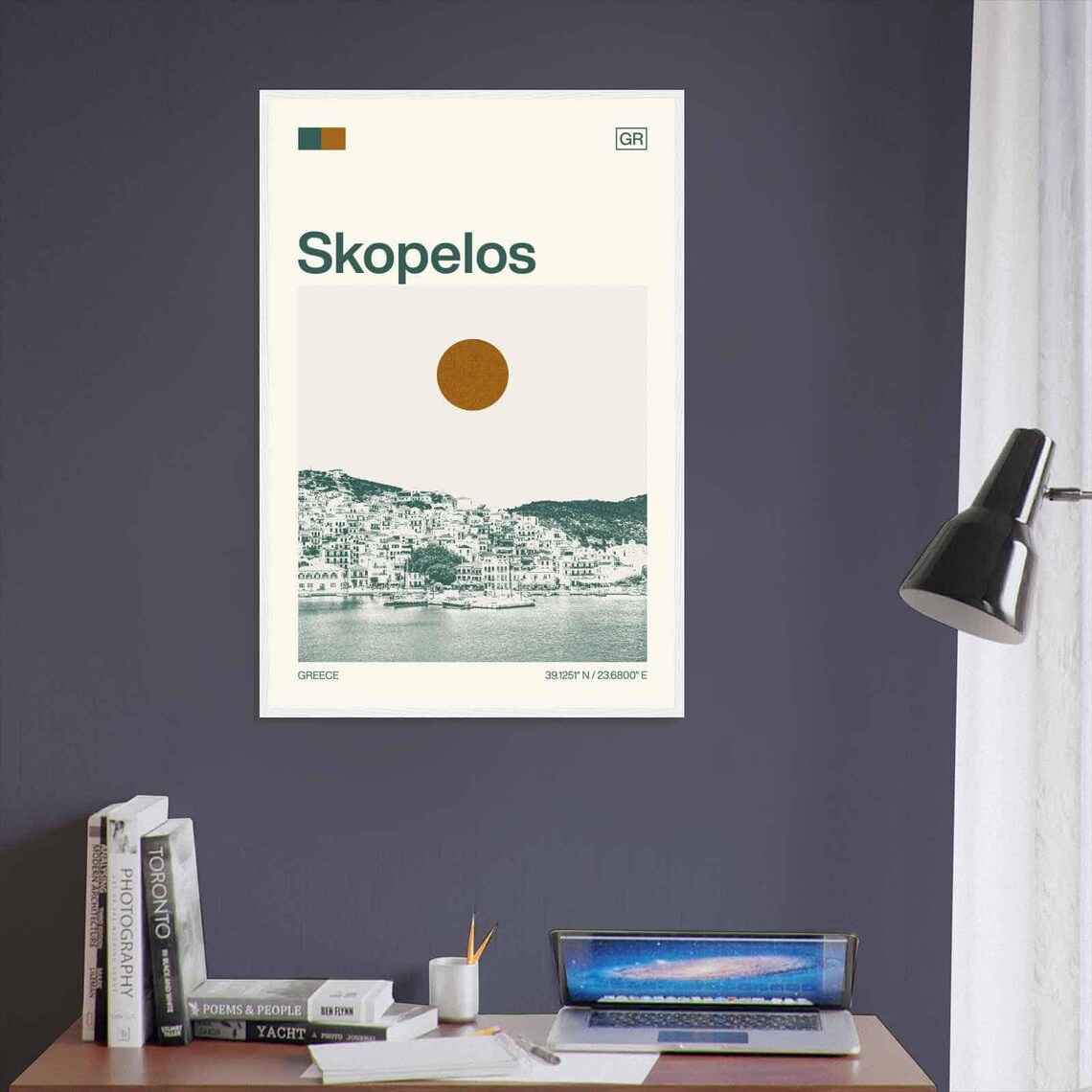 Skopelos Greece Minimalist Monochrome Travel Poster - Image 3