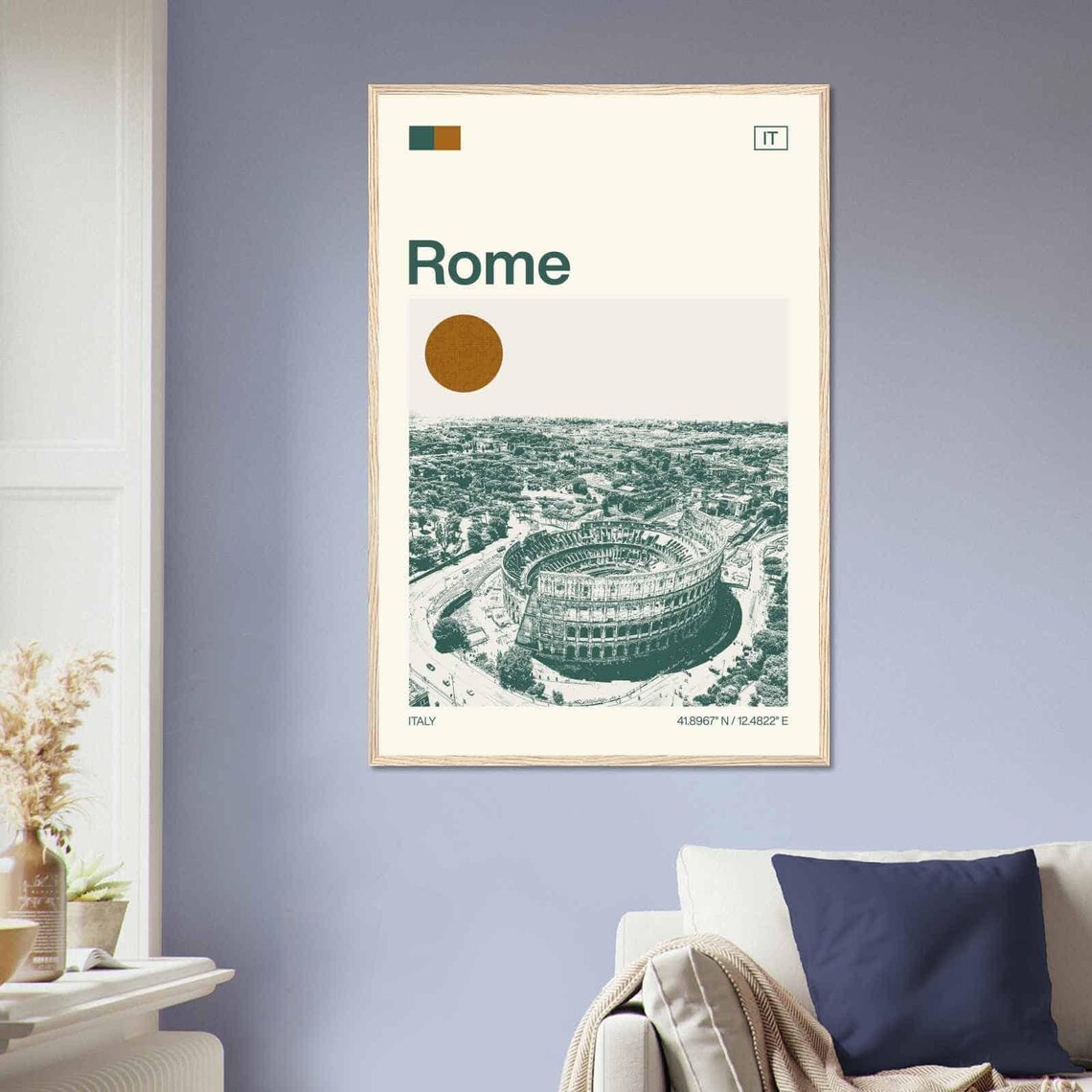 Rome Italy Colosseum Aerial Ancient Arena Sun Duotone Travel Poster - Image 2