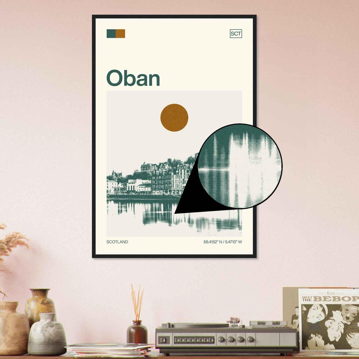 Oban Scotland Waterfront Town Harbor Minimalist Travel Poster - Image 4