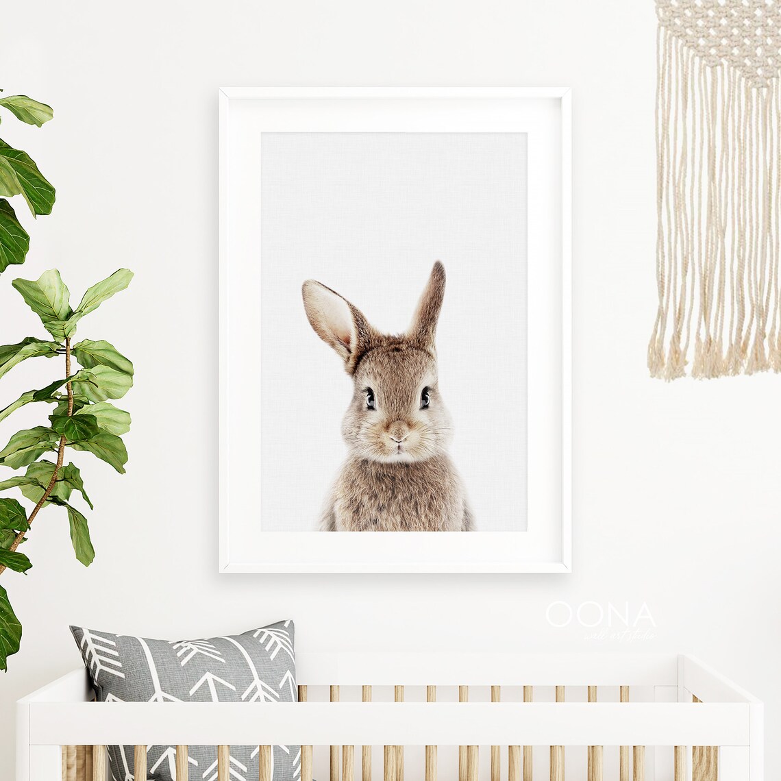 Baby Bunny Nursery Art Print, Baby Animal Portrait - Image 2