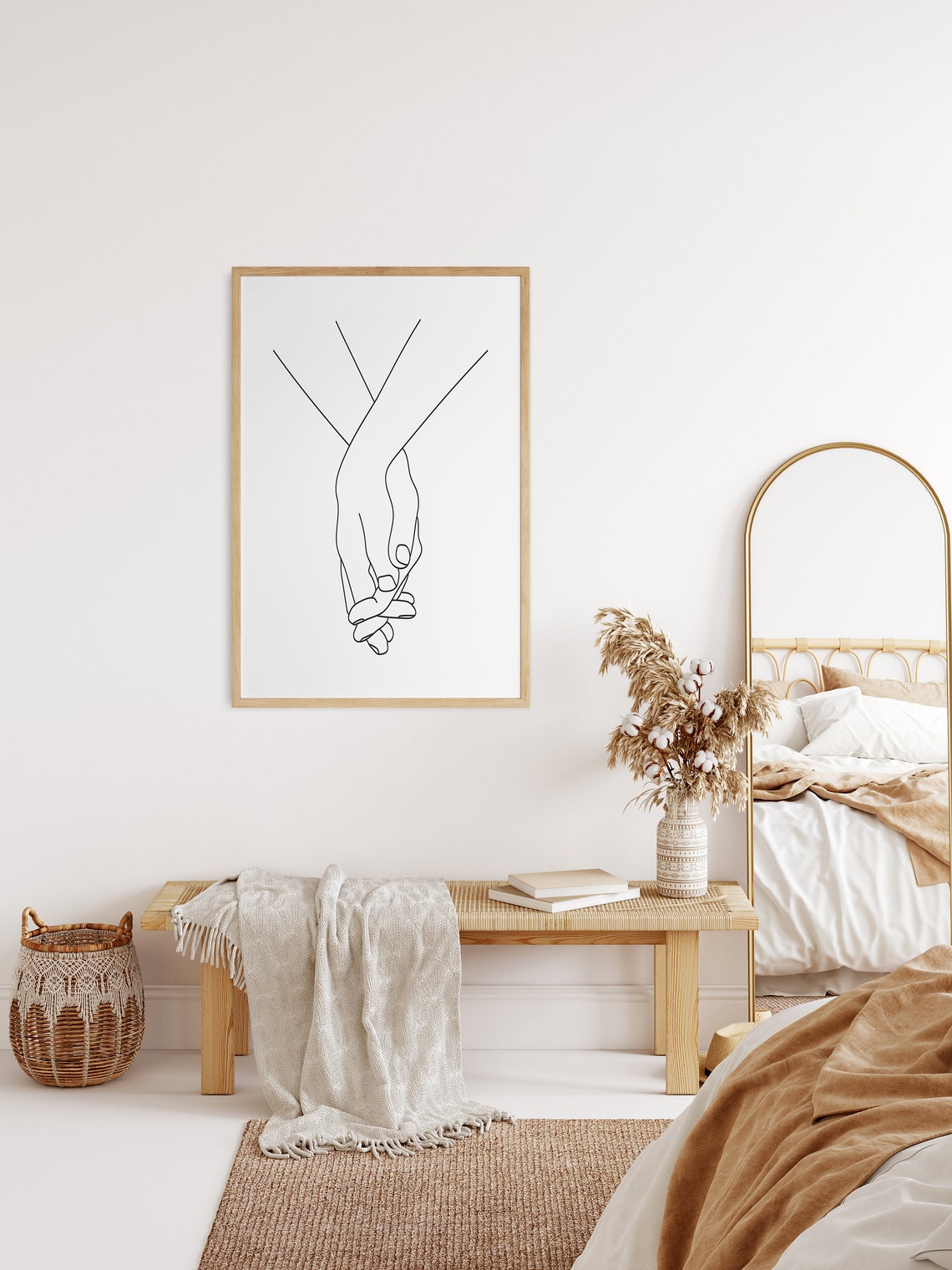 Holding Hands Line Art Couple Romantic Minimalist Love Poster - Image 2