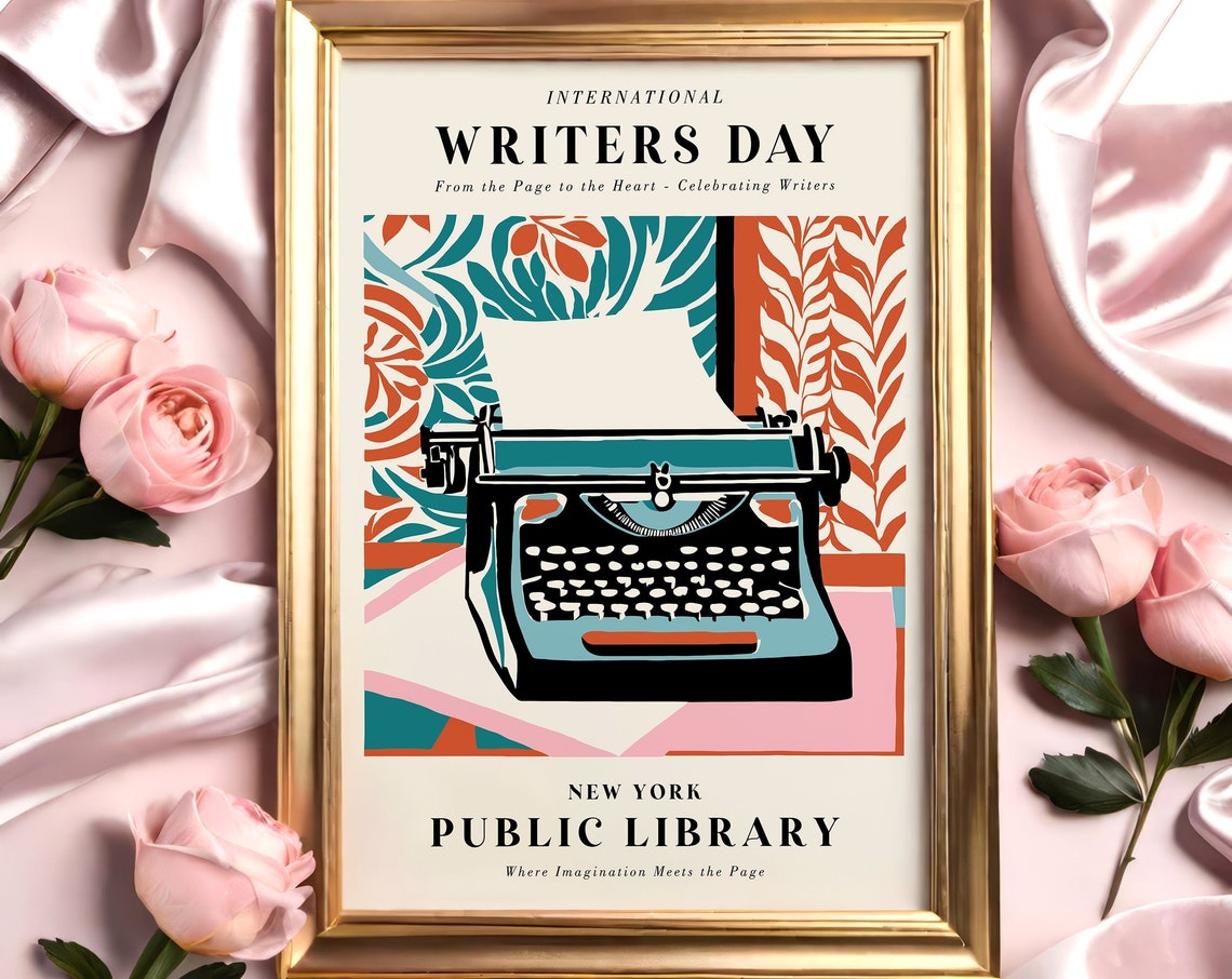 International Writers Day New York Public Library Typewriter Poster