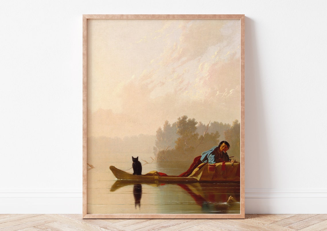 George Caleb Bingham Fur Traders Descending the Missouri Art Poster