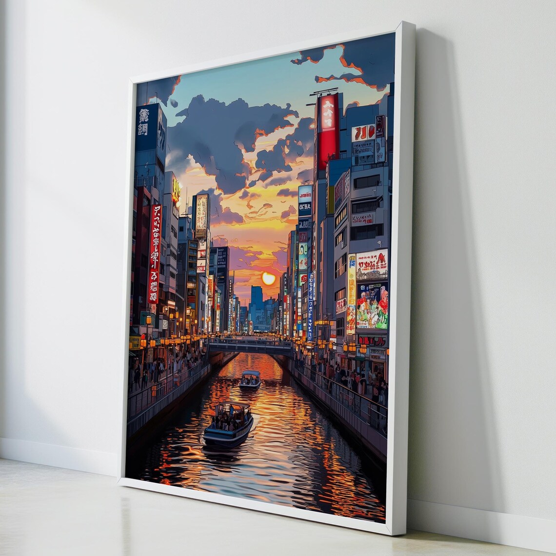 Osaka Japan Anime Style Travel Poster, Dotonbori - Image 3