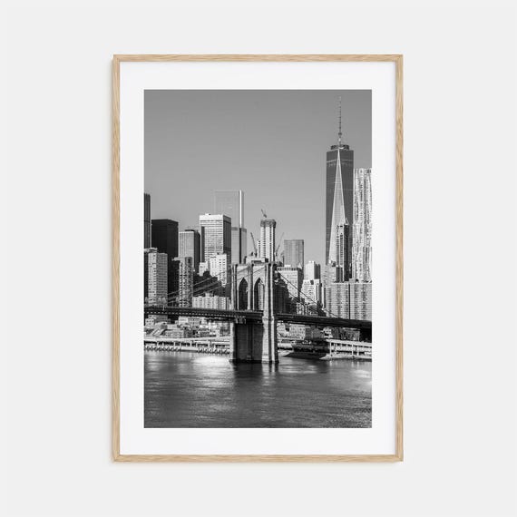 New York State Photo Black And White Poster Print