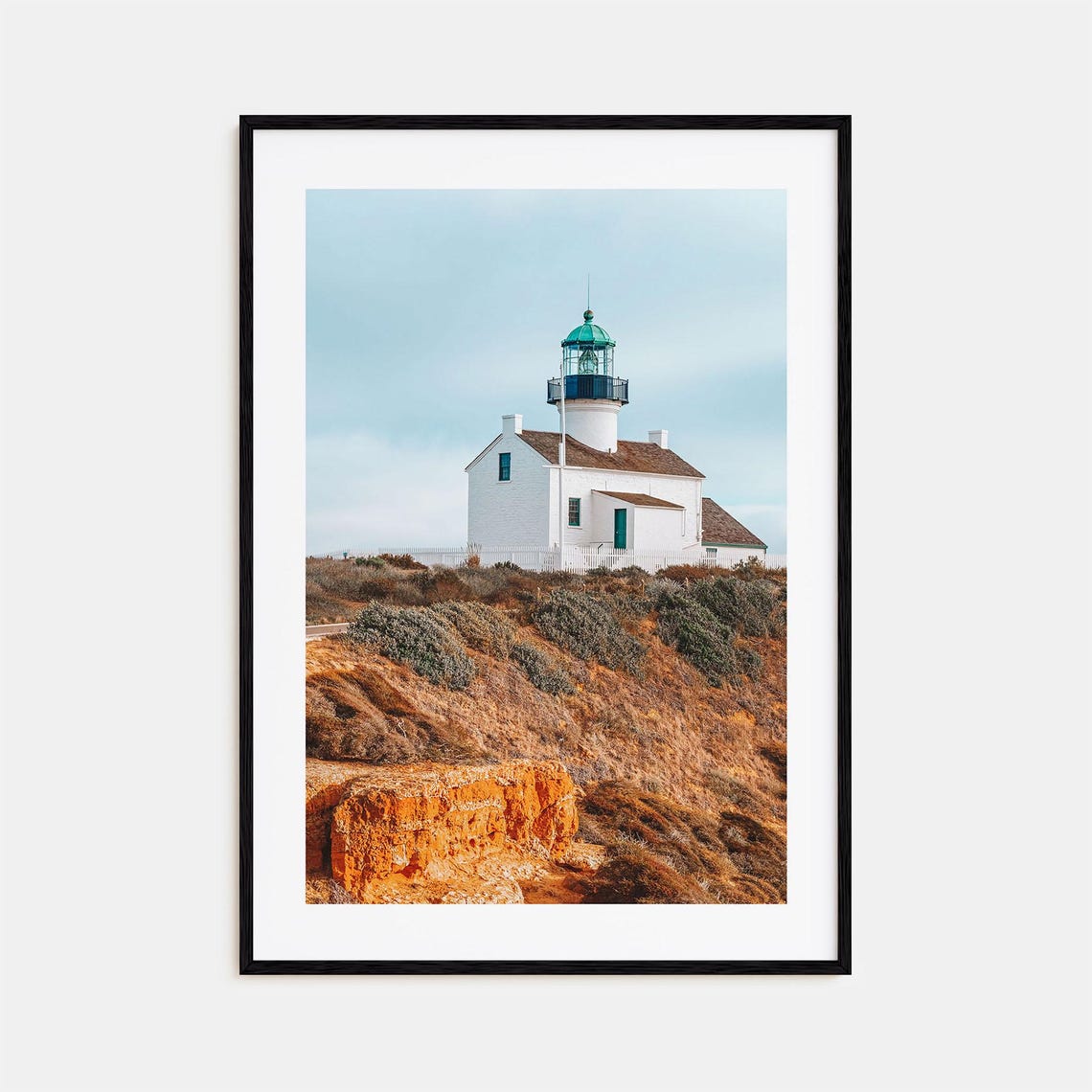 Old Point Loma Lighthouse San Diego White Coastal View Print