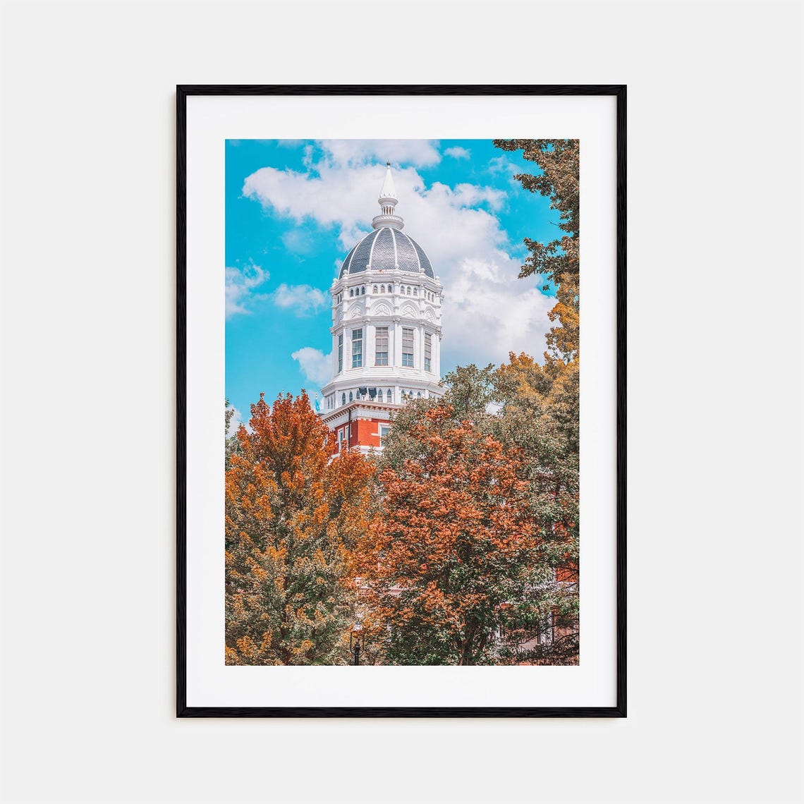 State College Autumn Campus Cupola Historic White Dome Tower Poster