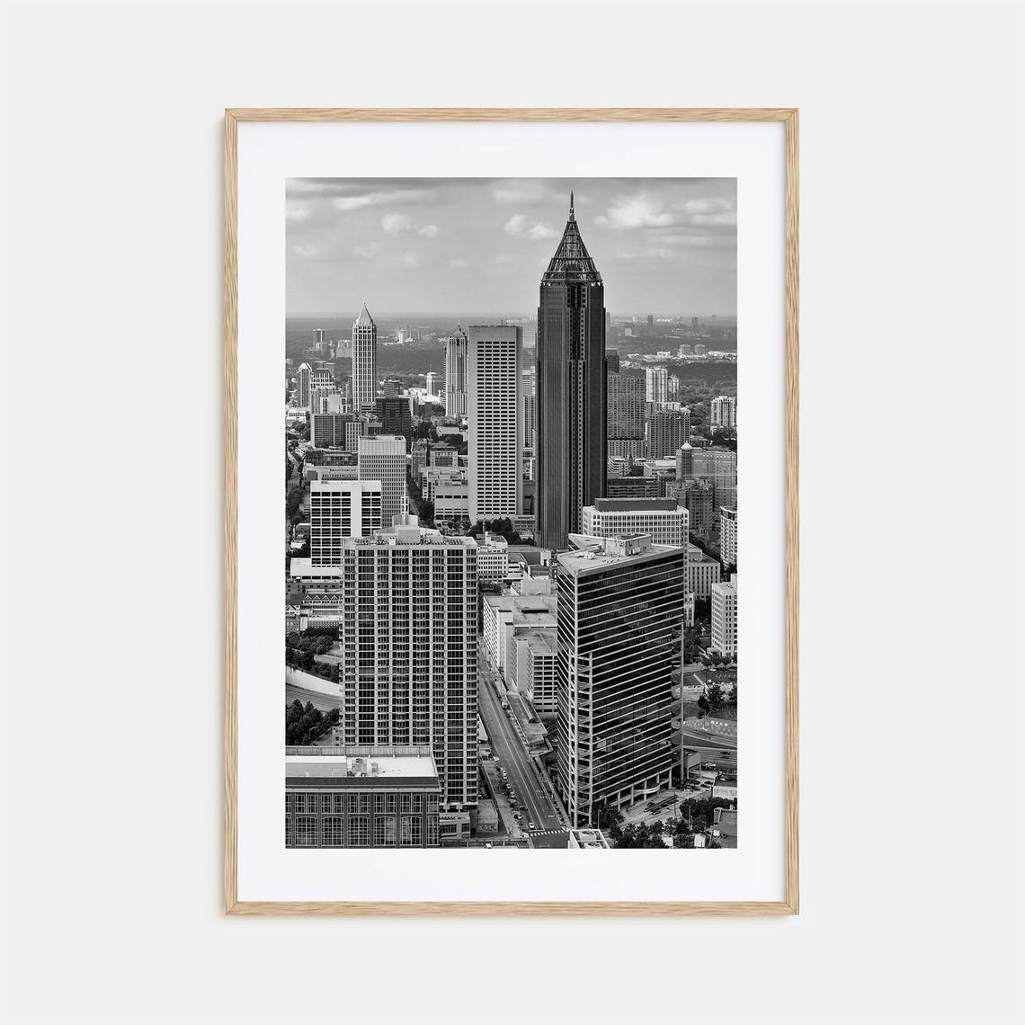 Atlanta Photo Poster Print No 2 Atlanta Black And White Wall Art Atlanta Wall Photography Atlanta Travel Atlanta Map Poster