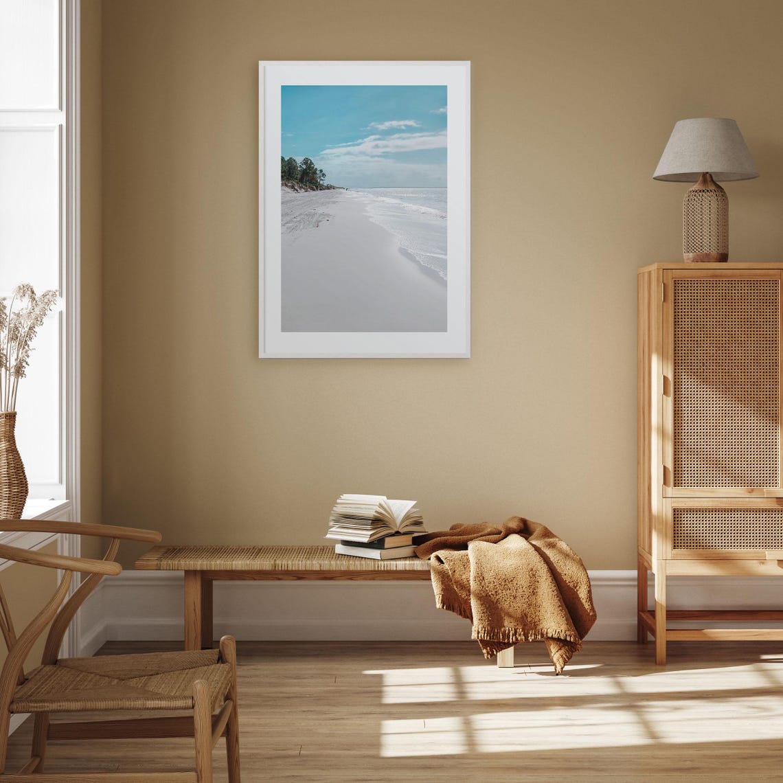 Fernandina Beach Florida White Sand Shore Gentle Waves Photo Poster - Image 3