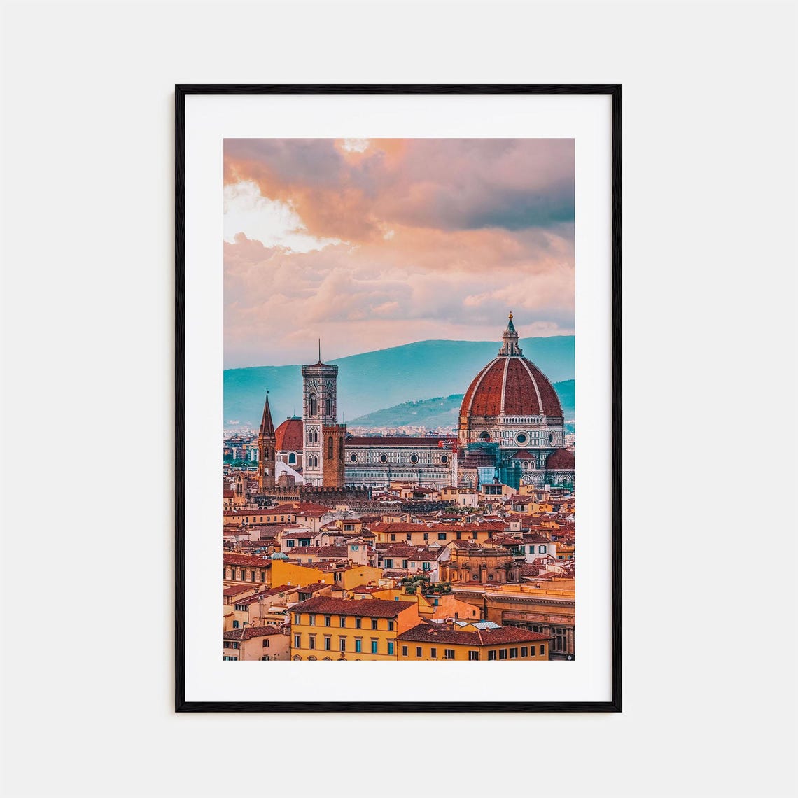 Florence Cathedral Duomo Sunset Over Terracotta Rooftops Poster