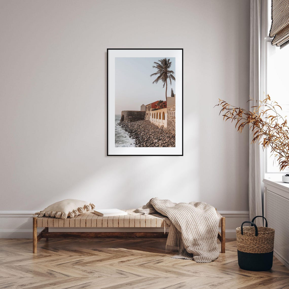 Senegal Coastal Fortress Stone Arches Palm Tree Photo Poster - Image 2