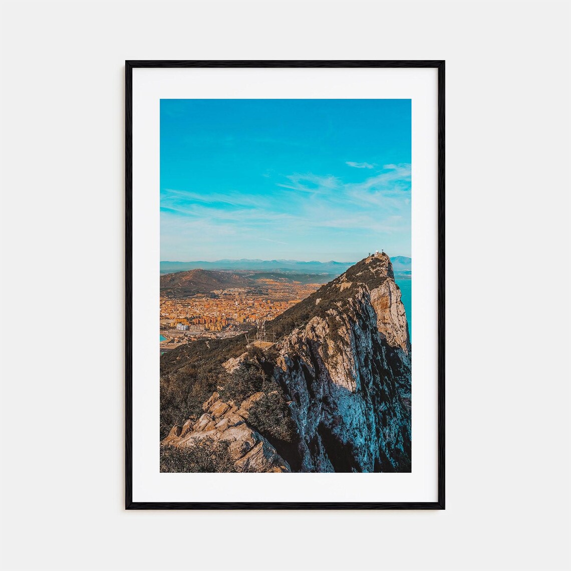 The Rock of Gibraltar Summit City and Sea Panorama Photo Art Poster