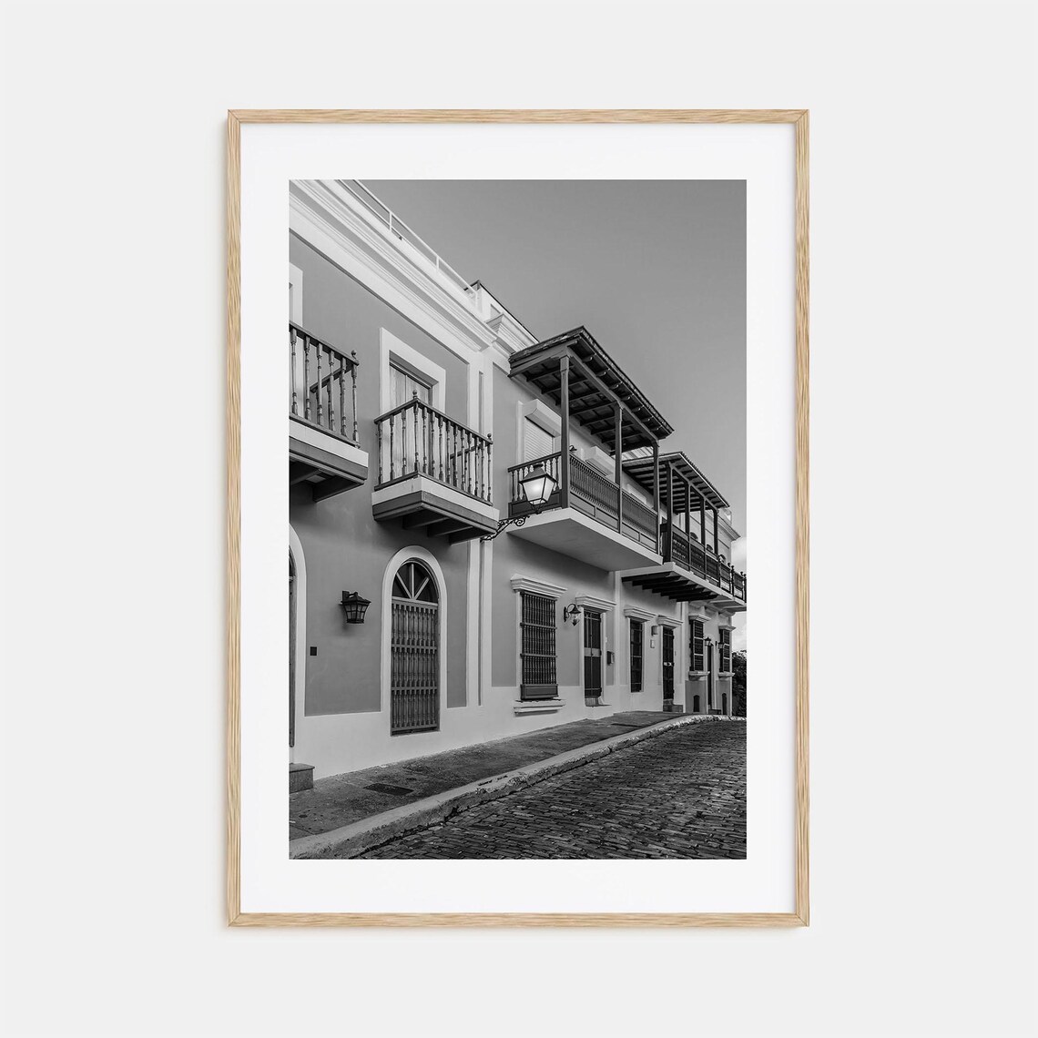 Puerto Rico Travel Map Poster, Black And White Photo Print