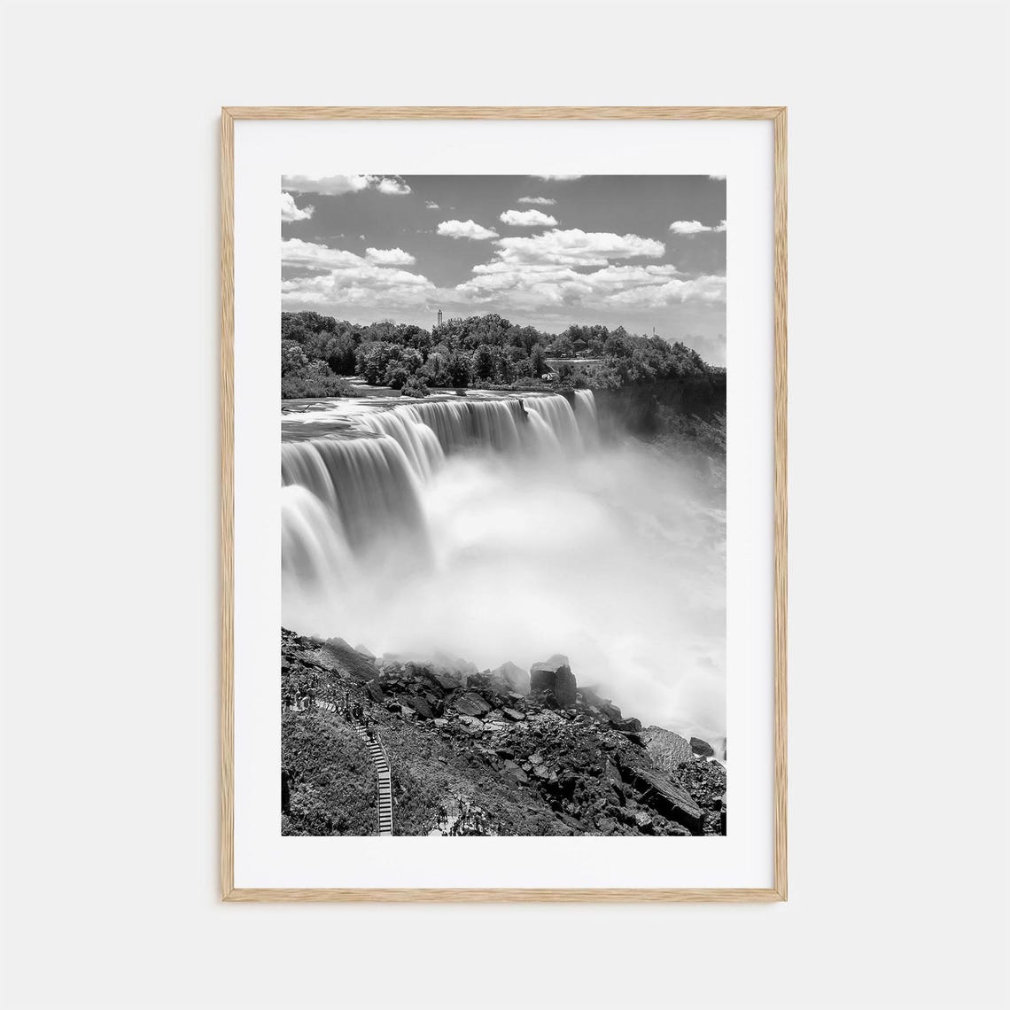 Niagara Falls Horseshoe Falls Waterfall Black and White Poster