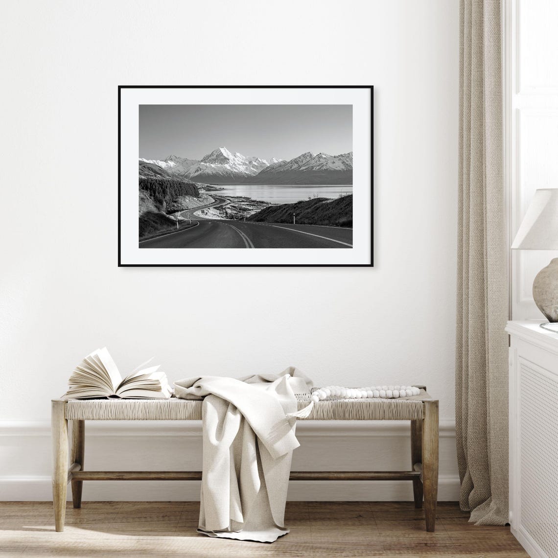 New Zealand Photo Poster Print Horizontal New Zealand Black And White Art New Zealand Wall Photography Travel Map Poster - Image 2