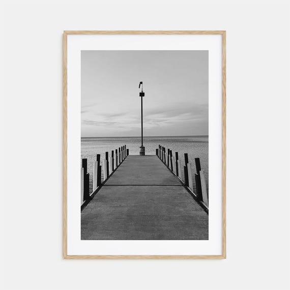 Lake Erie Black And White Travel Poster Print