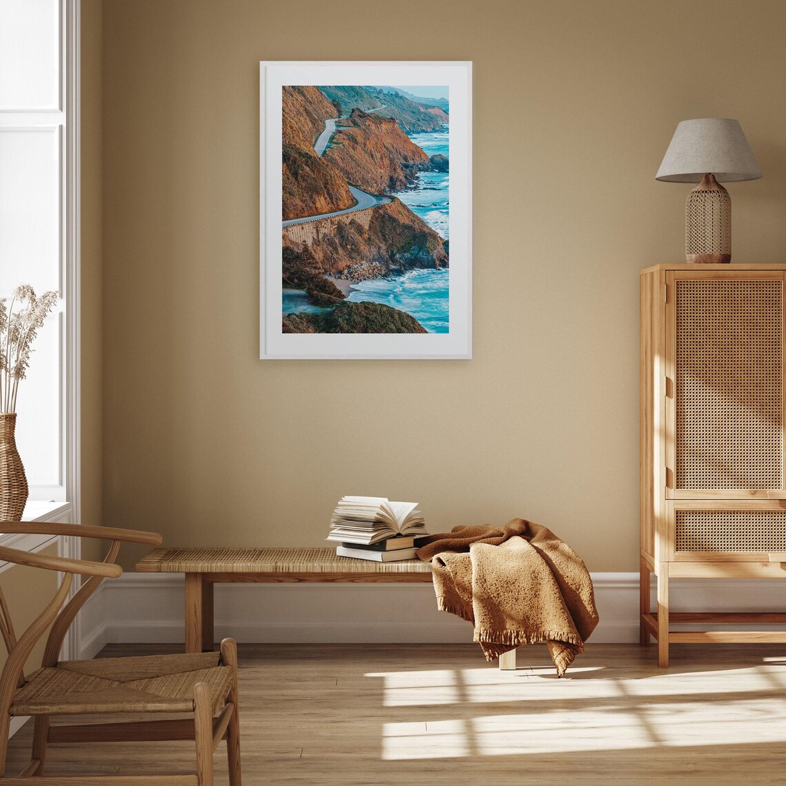 Pacific Coast Highway Colorful Travel Poster, Map Art - Image 3