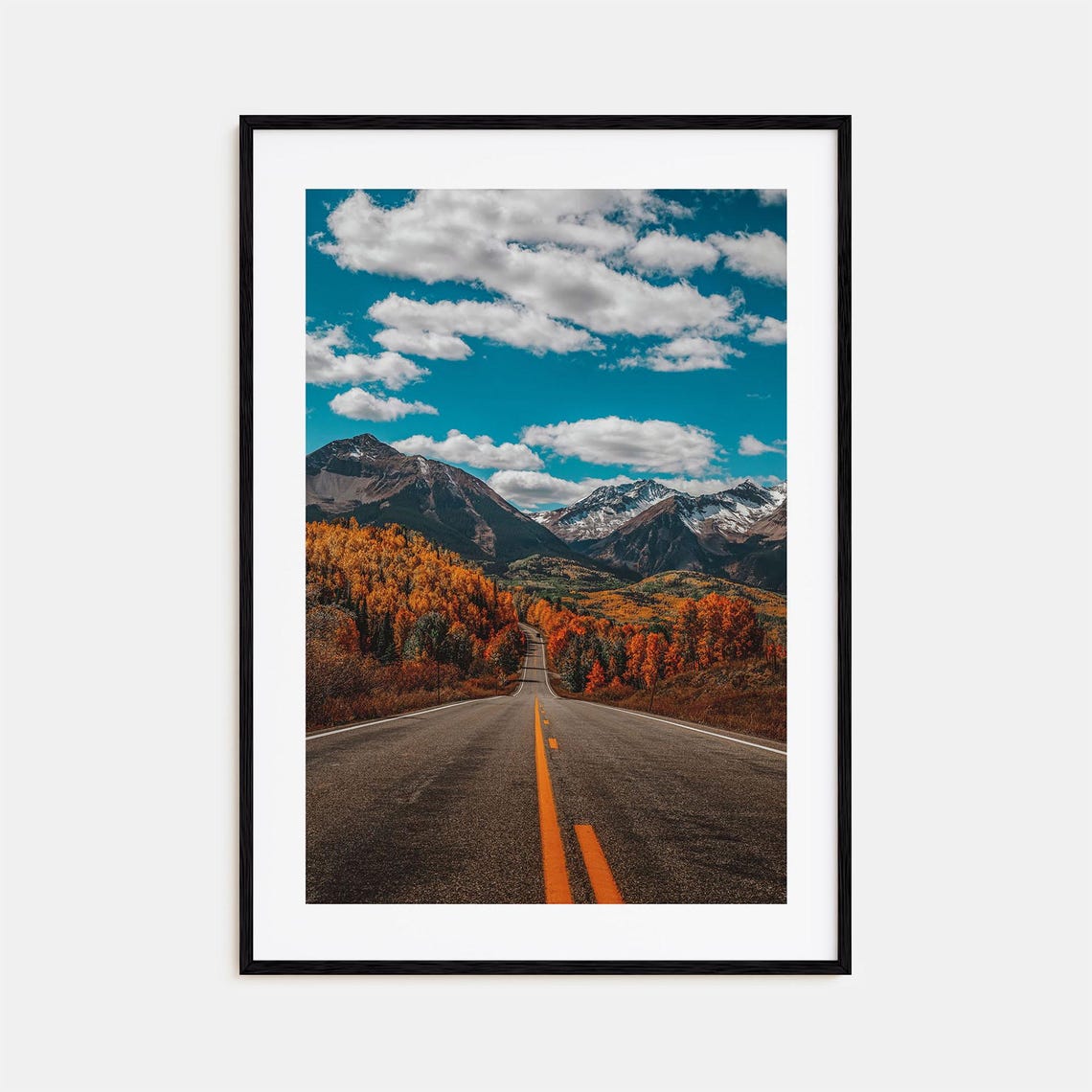 Colorado Mountain Road Fall Foliage Snow Peaks Journey Poster