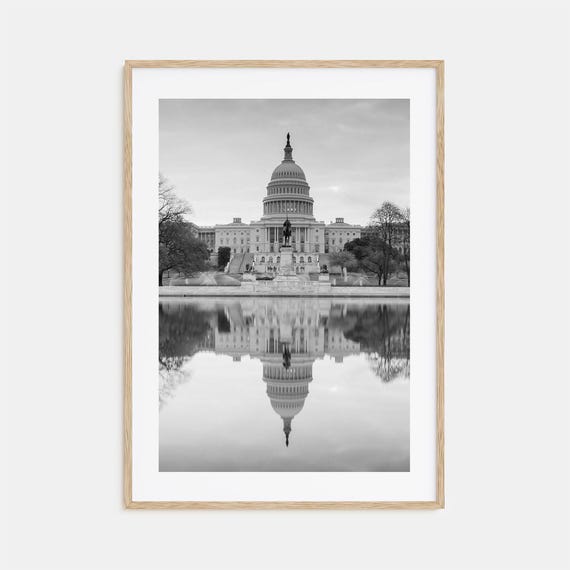 Washington DC Black And White Travel Poster Print