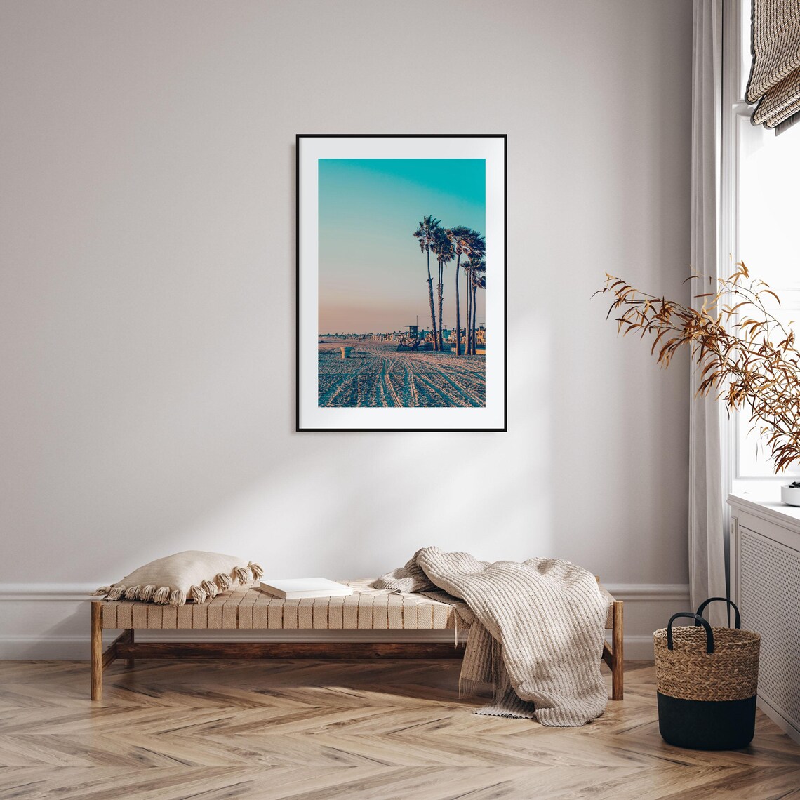 Newport Beach California Palms Sand Lifeguard Stand Beach Photo Poster - Image 2
