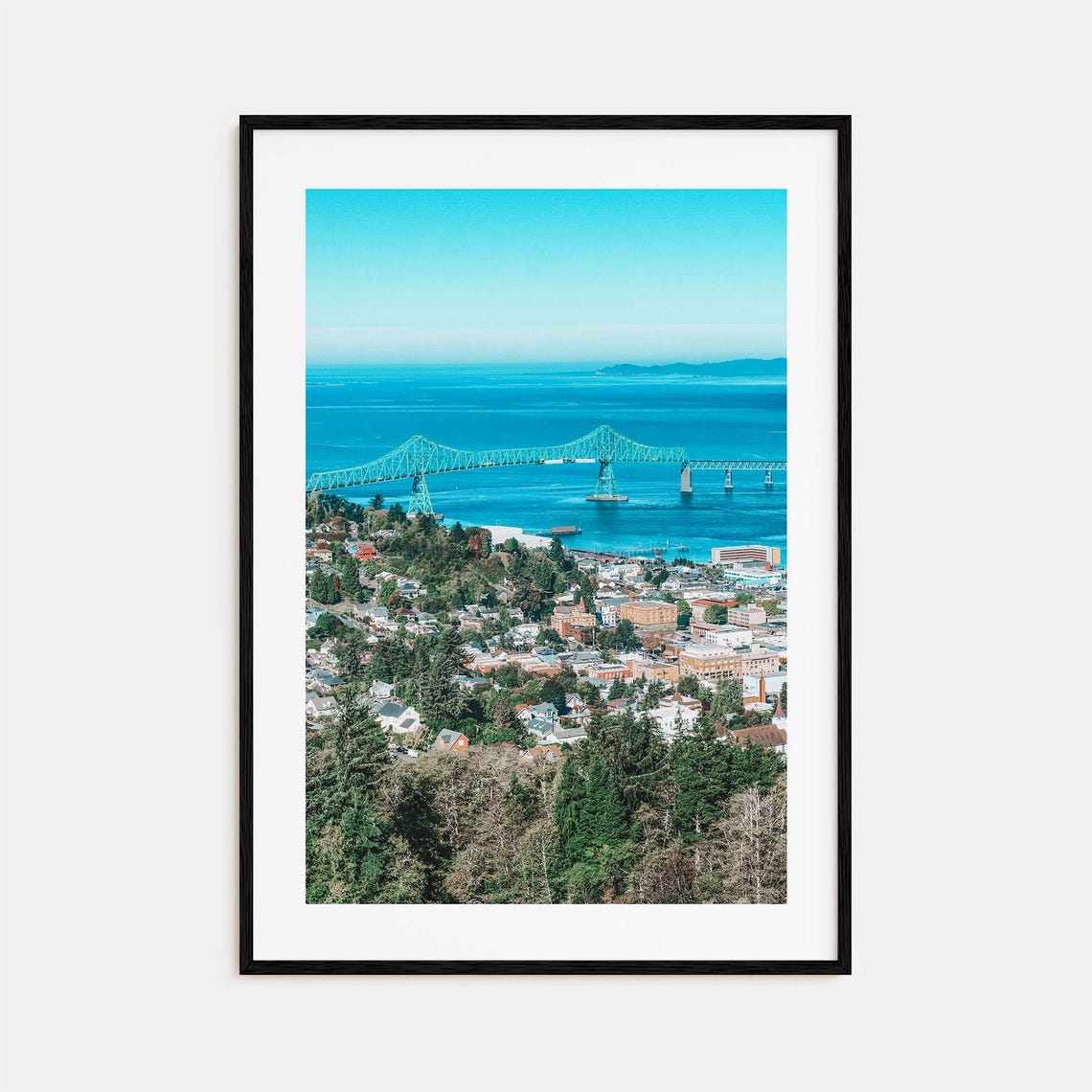 Astoria Oregon Megler Bridge Over Blue Columbia River Photo Poster