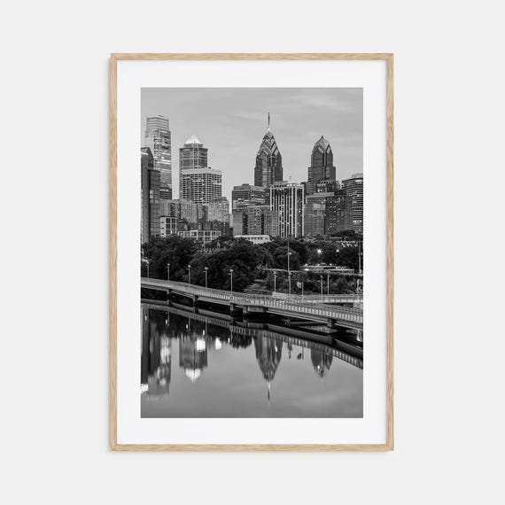 Philadelphia Black And White Travel Poster Print No. 2