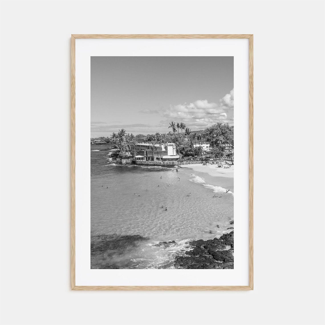 Kailua Kona Photo Poster Print Kailua Kona Black And White Wall Art Kailua Kona Photography Kailua Kona Travel Map Poster