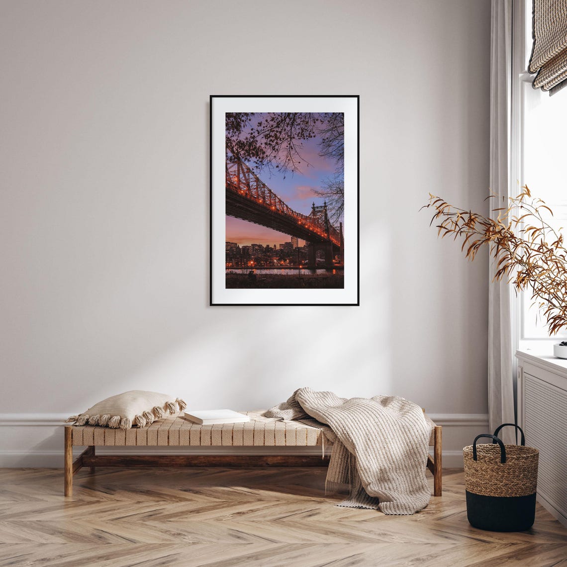 Queensboro Bridge Sunset New York City Manhattan Skyline View Poster - Image 2