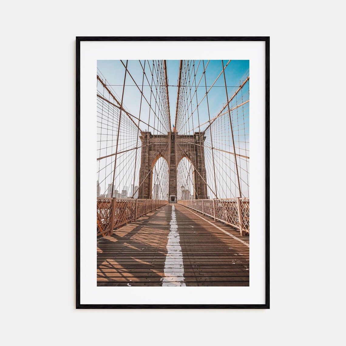 Brooklyn Bridge Colorful Travel Poster Print No. 2