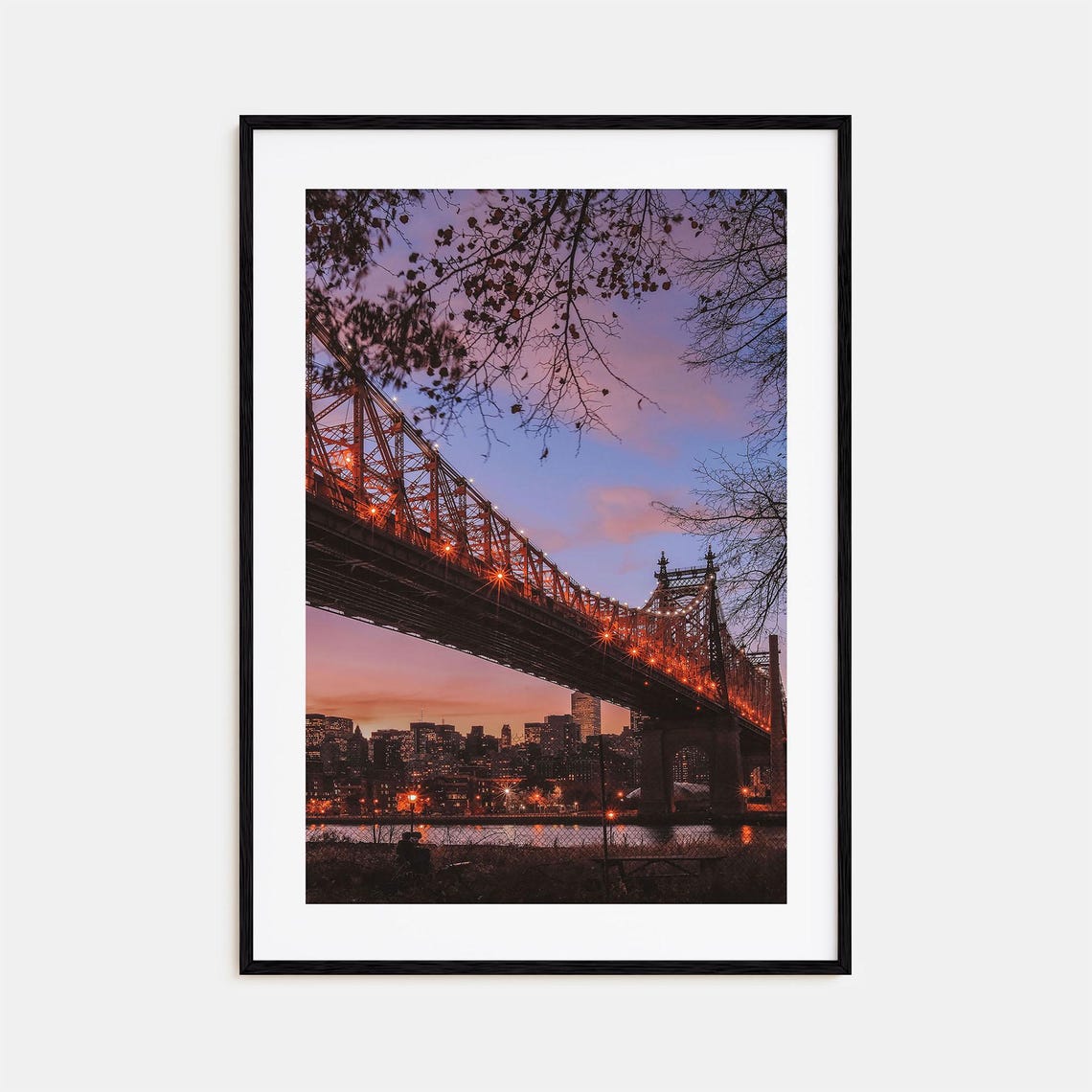 Queensboro Bridge Sunset New York City Manhattan Skyline View Poster