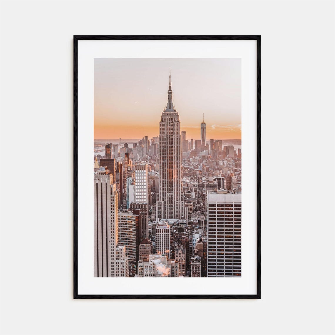 Empire State Building Golden Sunset Manhattan Skyline Poster