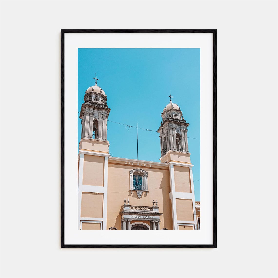 Colima Cathedral Basilica Twin Towers and Pastel Facade Poster