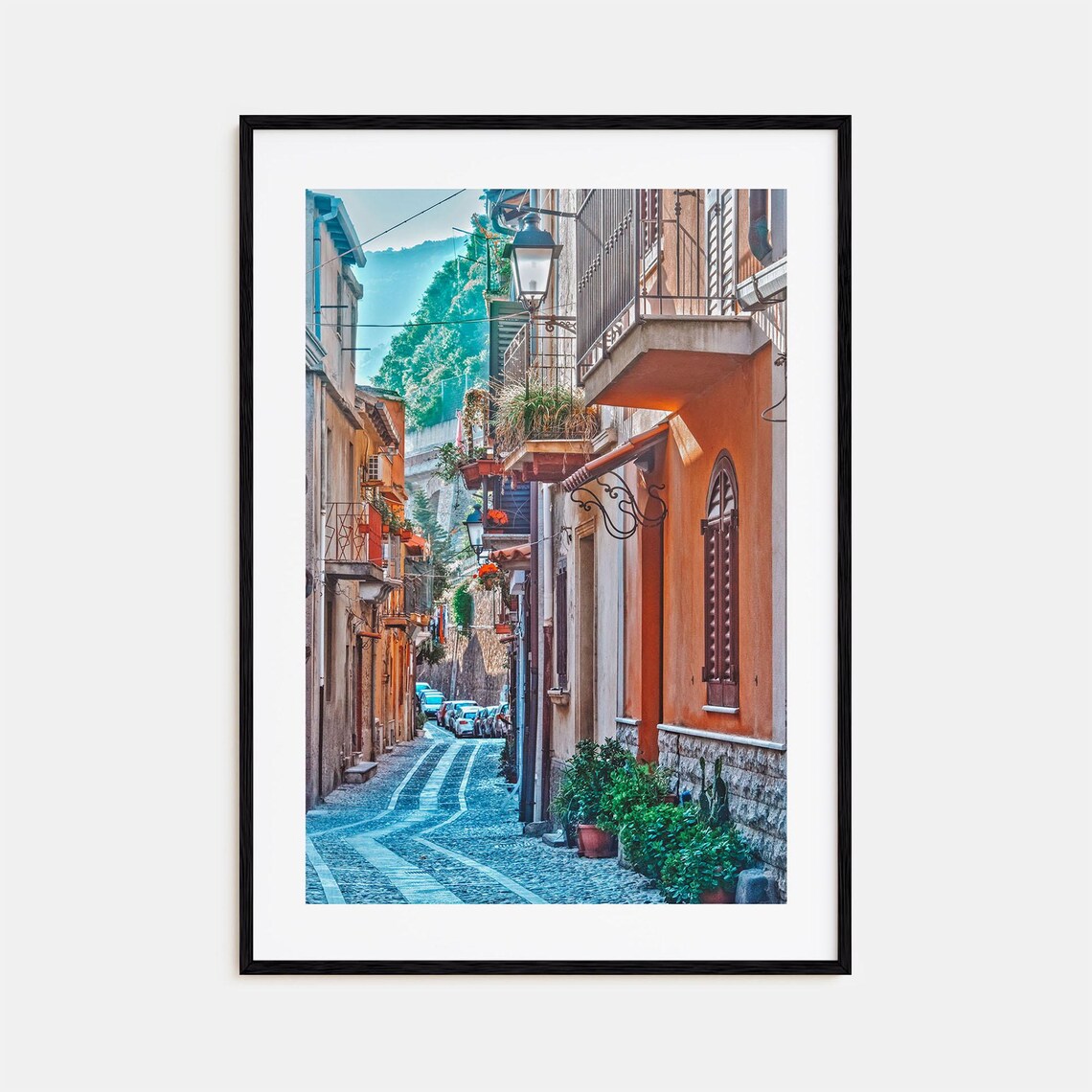 Calabria Colorful Travel Poster, Street Map Art Print