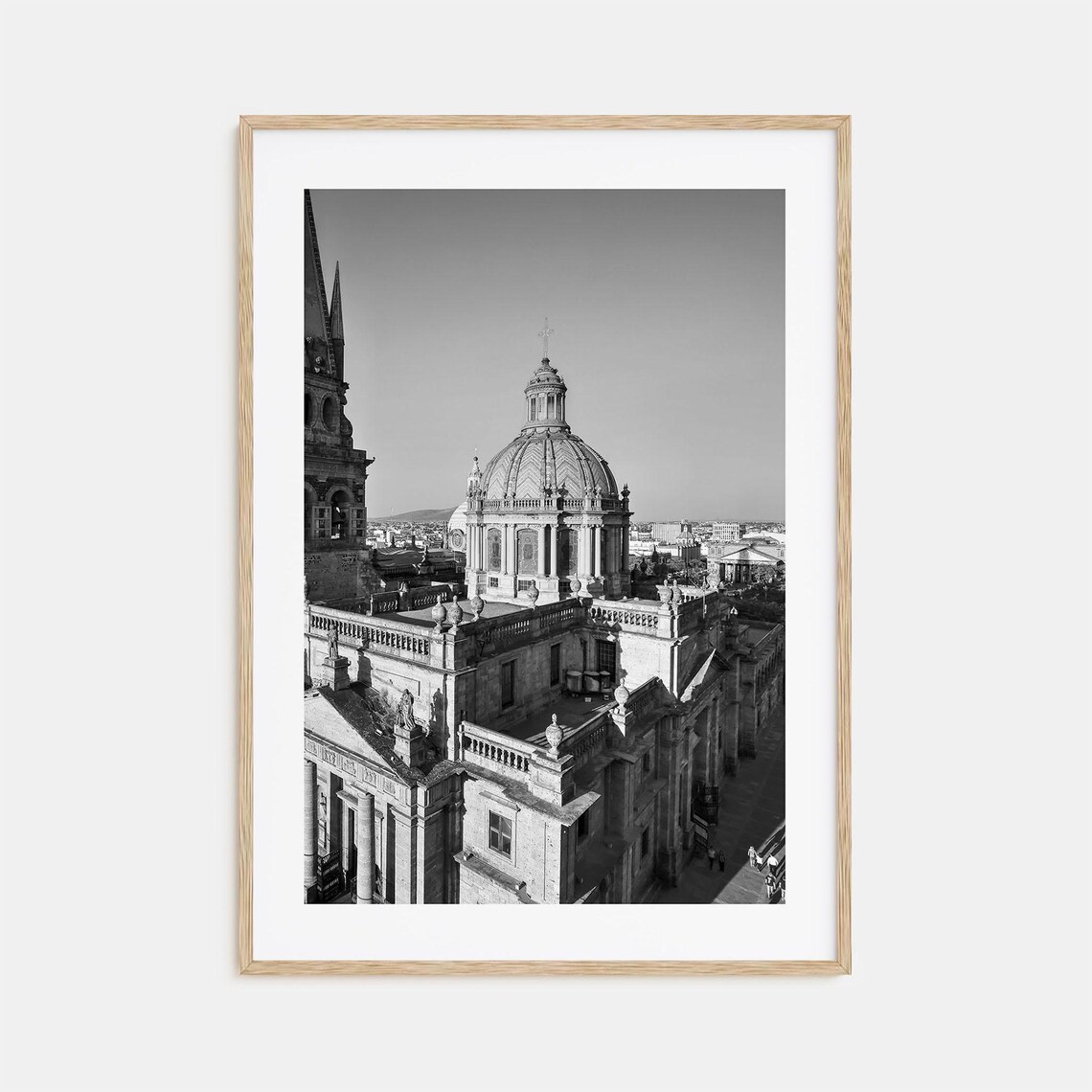 Guadalajara Mexico Cathedral Dome Black and White Photo Poster